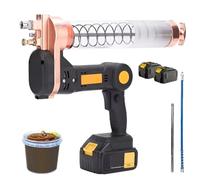 Electric Grease Gun Kit, Battery Powered with 2 Batteries & Charger, 600cc Capacity Hand Lubrication Tool, Flexible Hose and Coupler for Filling and Sealing