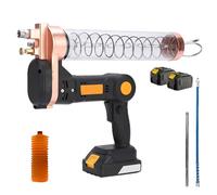 Electric Grease Gun Kit, Battery Powered with 2 Batteries & Charger, 600cc Capacity Hand Lubrication Tool, Flexible Hose and Coupler for Filling and Sealing