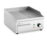 Electric Griddle 360 x 380 mm Ribber + Flat 2,000 W - Electric Griddles by Royal Catering Silver