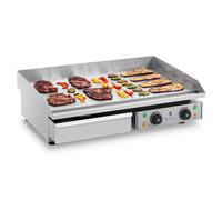 Electric Griddle 73 cm Smooth 2 x 2.2 kW - Electric Griddles by Royal Catering Silver