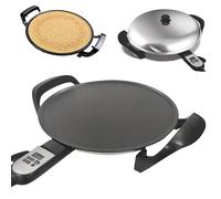 Electric Griddle for Crepes, Pancakes - Adjustable Temperature, Digital Screen, Non-Stick Surface, Even Heat Distribution for Perfect Cooking