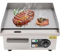 Electric Griddle Plate Stainless Steel Flat Top Grill, Adjustable Thermostat, 8mm Cooking Surface, Large Capacity, Teppanyaki For Commercial Use & Gatherings