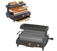 Electric Grill, 1500W BBQ Grill with 6-Level Firepower, 360° Rotation, and Drip Tray for Kitchen, Dinner Parties, Camping, and Festivals