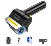 Electric Grill Brush, Cordless BBQ Cleaner with 3 Replaceable Heads, 3 Speeds & Adjustable Angle, Rechargeable 600RPM Grill Scrubber for Outdoor, Stainless Steel & Cast Iron Grates (Single brush)