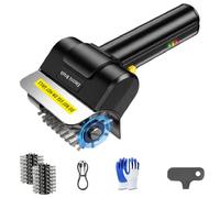 Electric Grill Brush, Cordless BBQ Cleaner with 3 Replaceable Heads, 3 Speeds & Adjustable Angle, Rechargeable 600RPM Grill Scrubber for Outdoor, Stainless Steel & Cast Iron Grates (Double brush)