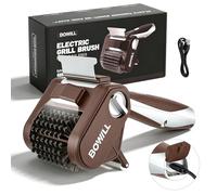 Electric Grill Brush with LED Light, 304 Stainless Steel Grill Cleaner, Cordless BBQ Grill Cleaner, Detachable 450 RPM Stainless Roller, IPX6 Remove Stubborn Grease BBQ Accessories Kitchen Outdoor