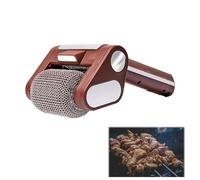 Electric Grill Cleaner Bristle Free, BBQ Power Brush for Grill Cleaning, 304 Stainless Steel Barbecue Cleaner with LED Light, Cordless Rechargeable Detachable 350 Rpm Spinning Roller (Brown)