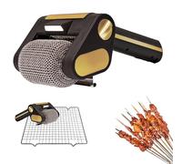Electric Grill Cleaner Bristle Free, Bristle-Free Spinning Grill Brush with Built-in LED Spotlight, Cordless Electric BBQ Grill Cleaner, Detachable 350 RPM Roller, Blast Away Burnt-On Food (Black)