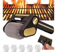 Electric Grill Cleaner Brush - 360° Rotating Bristle-Free Cleaning Tool with LED Light and 350 RPM Stainless Steel Roller for Effective BBQ Grill Cleaning