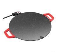 Electric Grill Pan Nonstick Maifan Stone Korean Bbq Griddle With 5 Temperature Control Large Round Cooking For Surface For Home Party Red 42.5cm(A)