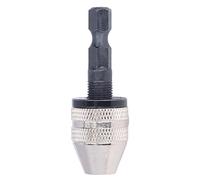 Electric Grinder Drill Chuck Hexagonal Shank Three Jaw Self Centering Universal Drill Chuck for Mini Drill and Impact Driver High Carbon Steel 1/4 Inch Shank 0.3 3.6mm Clamping