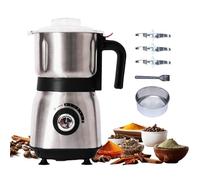 Electric Grinder for Kitchen - 500W Grain Mill with 3 Stainless Steel Blades, Dry and Wet Versatile Spice Grinder for Coffee, Grinding Spices, Bean, Grains, Nuts (Black)