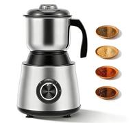 Electric Grinder for Kitchen, 500W Grain Mill with 3 Stainless Steel Blades, Versatile Spice Grinder for Coffee, Grinding Spices, Grains, Bean