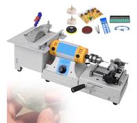 Electric Grinder Polisher Driller, Multifunctional Bench Lathe Machine, Benchtop Jewelry Tools - Gemstone Saw Cutting Jade for Jewellery Chisel Carving, Mini Table Saw DIY Polishing