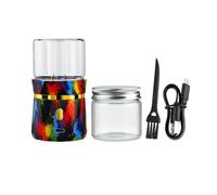 BEIXIFO Electric Herb Grinder, Small Spice Grinder Electric Crusher Grinders Mini Size 2inx3.5inches with 2pcs 1.7oz/50ml Glass Jar Herb Jar Portable Herb Grinder Rechargeable Automatic Herb Grinder