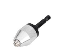 Electric Grinding Chuck with Adjustable Hexagonal Handle - Silver Flat Tail Collet for Electric Grinder, Nail Machine, Engraving Machine - Zinc Alloy 3.6/6.5mm (6.5)