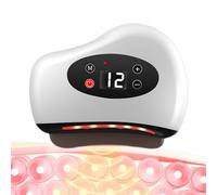 Electric Gua Sha Massager - Bian Stone Beauty Device With Heating Red Light Vibration | 12 Levels Cordless Handheld Back Neck Shoulder Muscle Scraper 9.5x8x2.5cm 80g Deep Tissue Fatigue Relief Home Wo