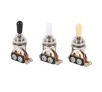 Electric Guitar 3 Way Toggle Switch Pickup Selector Switch with Brass Tip Knob, Gold, Black, Chrome, Flexible Control, Precise Operation, Premium Material (Silver)
