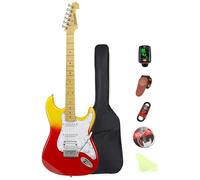 Electric Guitar, 39" Beginner Electric Guitar Kit, HSS Pickup with Coil Split, Guitar Starter Set with Bag, All Accessories (Red)