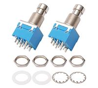 Electric Guitar 3PDT Effects Stomp Foot Pedal Switch True Bypass with Solder Terminals Pack of 2