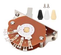 Electric Guitar 5 Way Switch, Tone Adjust Pickup Selector for ST SQ Guitars, Metal Guitar Switch with 3 Caps and Screws, Replacement Part for Fender Style Electric