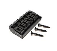 Electric Guitar 6 String Hardtail Bridge, String Through Body Fixed Guitar Bridge Replacement, 10.6mm Spacing Metal Saddles High Mass Sustain Bridge with Screws, Black