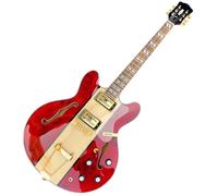 Electric Guitar 6 Strings Right Handed Red Gloss Finish Semi Hollow Archtop Jazz Electric Guitar Gold Hardwares