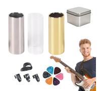 Electric Guitar, Acoustic Guitar Slides | 60mm Guitar Slide Acoustic Guitars - Includes 4 Mediators, 2 Stainless Steel Slides, 1 Acrylic Glass Slide