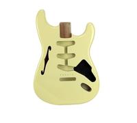 Electric Guitar Alder Wood Body With F Holes Yellow Body In High Gloss Finished For SSS Semi-hollow DIY Body