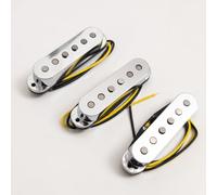 Electric Guitar Alnico 5 Single Coil Pickup Set For Fender ST SSS Guitar Alnico 5 Pickup kit Chrome Covers Vintage Tone, Neck/Middle/Bridge, Upgrade for Strat Style Guitars