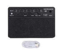 Electric Guitar Amp Kit Mini Portable Rechargeable 10W Plastic Universal Input BT Headphone Connectivity Adjustable Tone for Desktop Backstage Practice
