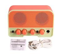 Electric Guitar Amplifier, Clean Overdrive Dual Channels AUX 2000mAh Lithium Battery Compact Size Lightweight Design with Wireless Connection for Music Playing (Pink