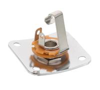 Electric Guitar Audio Connector Jack Plate with Screw Silver Metal