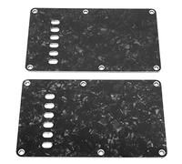 Electric Guitar Back Cover, 2 X 6-hole Plastic Guitar Backplate Easy to Install (Black)