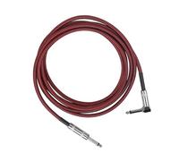 Electric Guitar Bass Instrument Cable, 6.35mm Electro Acoustic Guitar Bass Cable Straight To Bent Adapter 300CM Red