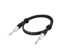 Electric Guitar Bass Instrument Cable, 6.35mm TRS Male To Male Cable Multicolor 0.3-15m(Black,1M)
