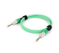 Electric Guitar Bass Instrument Cable, 6.35mm TRS Male To Male Cable Multicolor 0.3-15m(Green,5m)