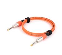 Electric Guitar Bass Instrument Cable, 6.35mm TRS Male To Male Cable Multicolor 0.3-15m(Orange,5m)