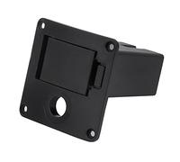 Electric Guitar Bass PU Leather Pickup Battery Cover Case Box with Snap Button Protect 9V Battery for Musical Instrument (Square bayonet)