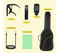 Electric Guitar Beginner Guitar 40.2 Inch Solid Poplar Body Maple Neck Laurel Fingerboard HH Pickups Les Paul Style with Gig Bag Tuner (Color Options) (Yellow)