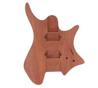 Electric Guitar Body Mahogany Wood Unfinished Guitar Body Replacement DIY 6 String Headless Electric Guitar Accessory Polished Guitar Body for DIY Electric Guitar