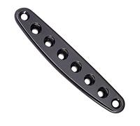 Electric Guitar Bridge 1 Pcs Electric Guitar Parts Bridge String Thru Body Ferrules Bushing Plate 8 Holes Replacement Silver/Black (Color : Black)