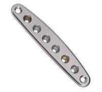 Electric Guitar Bridge 1 Pcs Electric Guitar Parts Bridge String Thru Body Ferrules Bushing Plate 8 Holes Replacement Silver/Black (Color : Silver)