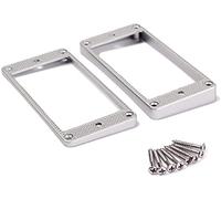 Electric Guitar Bridge 2 Pcs Curved Bottom Humbucker Pickup Ring Set For Guitar Accessories Silver
