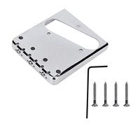 Electric Guitar Bridge 3 - Saddle Fixed | Top - Load/Through - Body Stringing | Replacement Bridge for TL/Electric Guitars/Basses | 4 Screws & Hex Wrench (Silver)