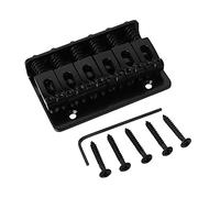 Electric Guitar Bridge 6 String Metal Fixed Hardtail Saddle Bridge Top Load Guitar Tailpiece For Electric Guitar Accessory(Color:Black)