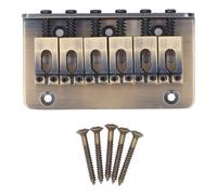 Electric Guitar Bridge 6 String, Slant Head Fixed Bridge, Bronze Alloy Replacement for Enhanced Tone and Stability, Compatible with Standard Electric Guitars