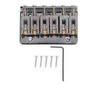 Electric Guitar Bridge, 6 Strings 65mm Glossy Metal Guitar Hardtail Fixed Bridge Replacement for Fender Strat Tele Electric Guitar (Silver)