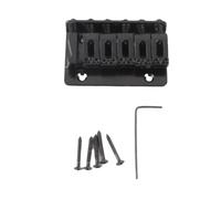 Electric Guitar Bridge Replacement | Hardtail Fixed Saddle for 6 String Guitars | Improves Intonation & Sustain | Iron Top Loader Bridge (Black)