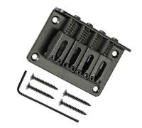 Electric Guitar Bridge Replacement Parts 4 String Guitar Bridge Hard-tail Tailpiece Ukulele Adjustable For CigarBox Guitars Accessory Bridge Durable (Color : Black)
